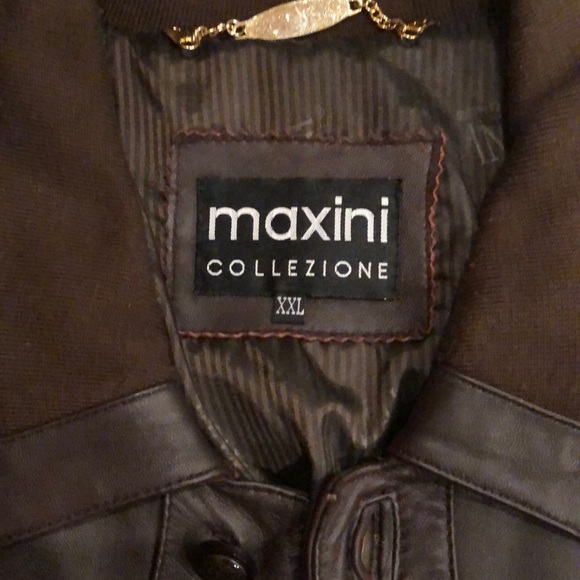 Men’s brown leather front sweater